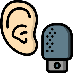 oreille et microphone Icône