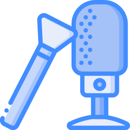 microfone e escova Ícone