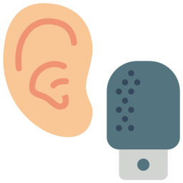 orecchio e microfono icona