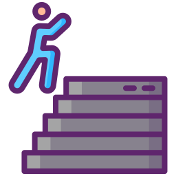 Climbing stairs icon