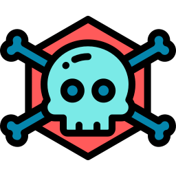 calavera y huesos icono