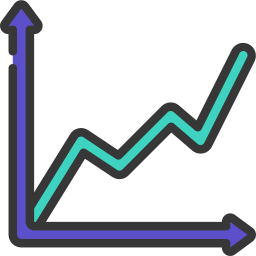 gráfico de líneas icono