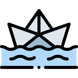 papierowa łódka ikona