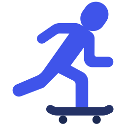 andare con lo skateboard icona