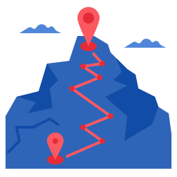 ruta de montaña icono