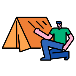 carpa para camping icono
