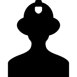 Охранник в шляпе со щитом иконка