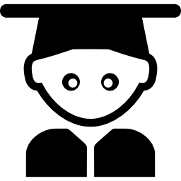 Student with graduation hat icon