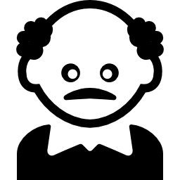 Человек с лысой головой и тонкими усами иконка