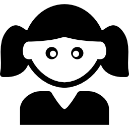 Female child with two ponytails icon