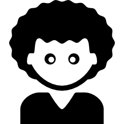 Young man with short black curly hair icon