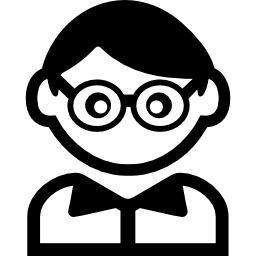 Kid with circular eyeglasses icon