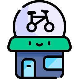 tienda de bicicletas icono