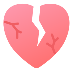 met een gebroken hart icoon