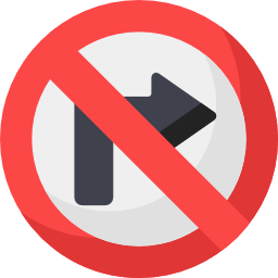 우회전 금지 icon