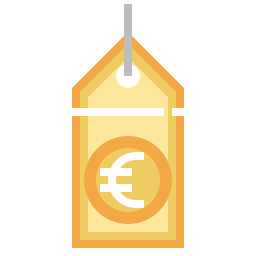 etiqueta euro icono