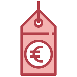 etiqueta euro icono