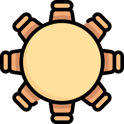 mesa redonda Ícone