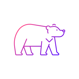 widok z boku niedźwiedzia ikona