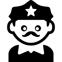 politieagent met snor icoon
