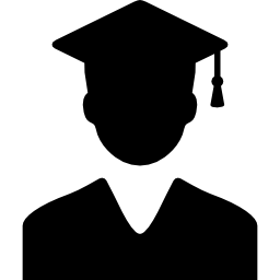 estudiante con gorro de graduación icono