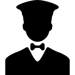 Working man with a bow and a hat icon