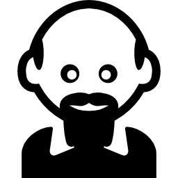 Man with bald head and hairy bard icon