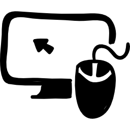 Computer mouse and monitor icon