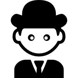 uomo con cappello arrotondato icona