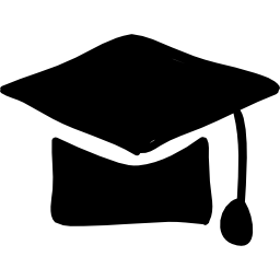 Graduation hat filled hand drawn tool icon