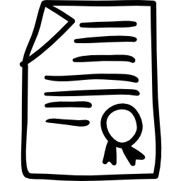 certificato di istruzione disegnato a mano icona