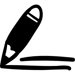 strumento di disegno a penna con linee di testo icona