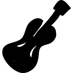 Guitar filled hand drawn musical instrument icon