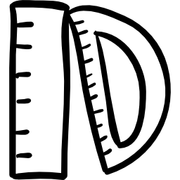 Rulers hand drawn education tools icon