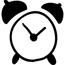 Alarm clock hand drawn tool icon