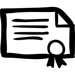 diploma documento horizontal dibujado a mano icono