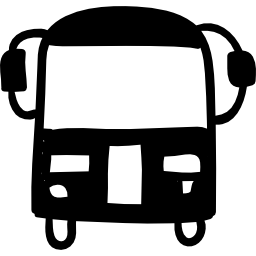 transporte de autobús escolar dibujado a mano icono