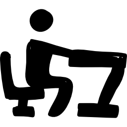 Teacher in class hand drawn silhouette icon