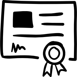 Education certificate hand drawn document icon
