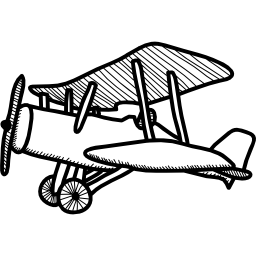 Small vintage airplane icon