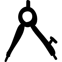 Drawing compass hand drawn tool icon