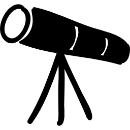 Telescope hand drawn tool icon