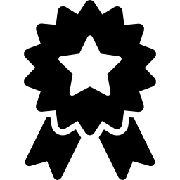 ornamento a stella con code di nastro icona