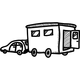 Car with trailer icon