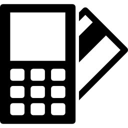 calculadora y tarjeta de crédito icono