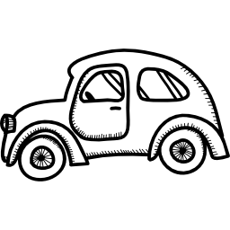 Автомобиль округлой старой модели иконка
