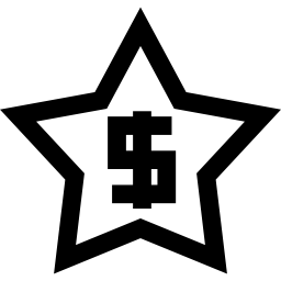 Star outline with dollar sign inside icon