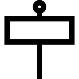 rectángulo de señal comercial en un poste icono