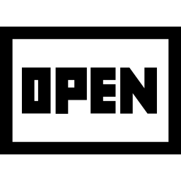 señal rectangular comercial abierta icono