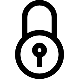 E commerce locked rounded padlock security tool icon